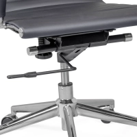 Sedia operativa per ufficio con schienale basso | Design moderno in similpelle e acciaio cromato