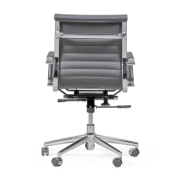 Sedia operativa per ufficio con schienale basso | Design moderno in similpelle e acciaio cromato