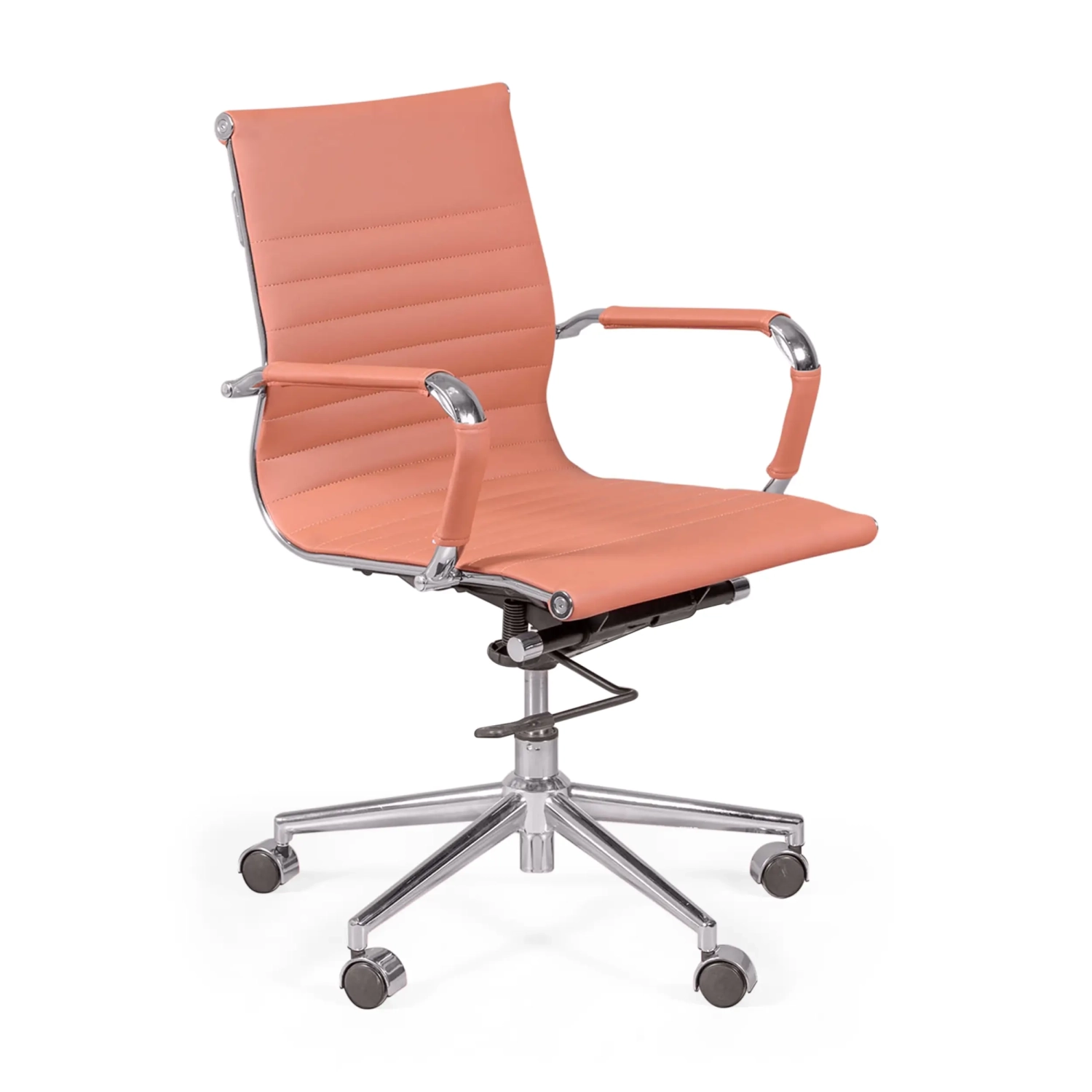 Silla de oficina Task respaldo bajo | Diseño moderno en polipiel y acero cromado