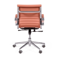 Kontorsstol med lågt ryggstöd | Modern design i konstläder och förkromat stål