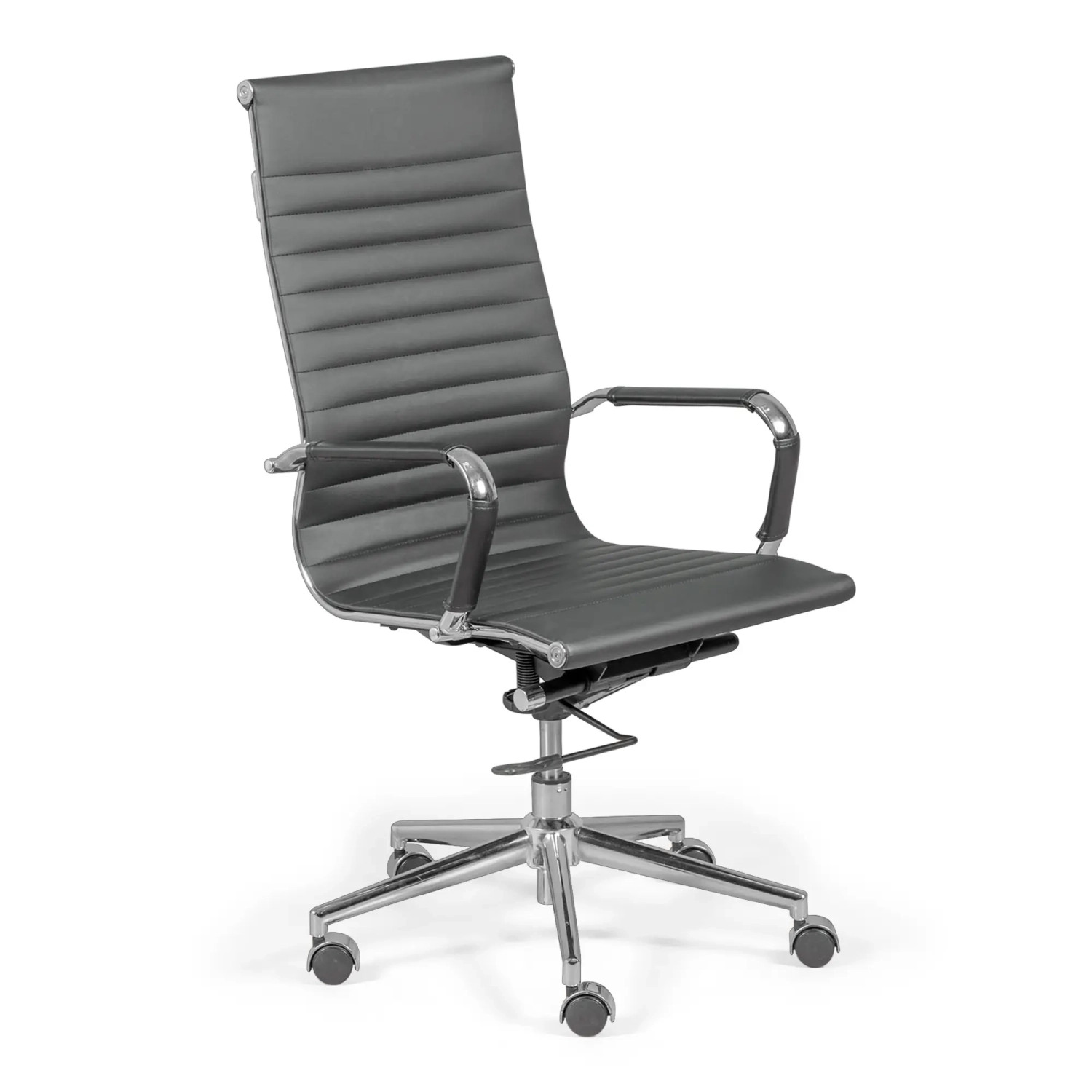 Kontorsstol med högt ryggstöd | Ergonomi och modern design i läderimitation