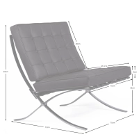 Inspirazione Sedia Barcellona in Ecopelle - Poltrona da Disegno - Mobilie Design