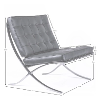 Sedia Barcellona Inspirazione en Pelle Italiana - Sedia da Disegno - Mobilie Design