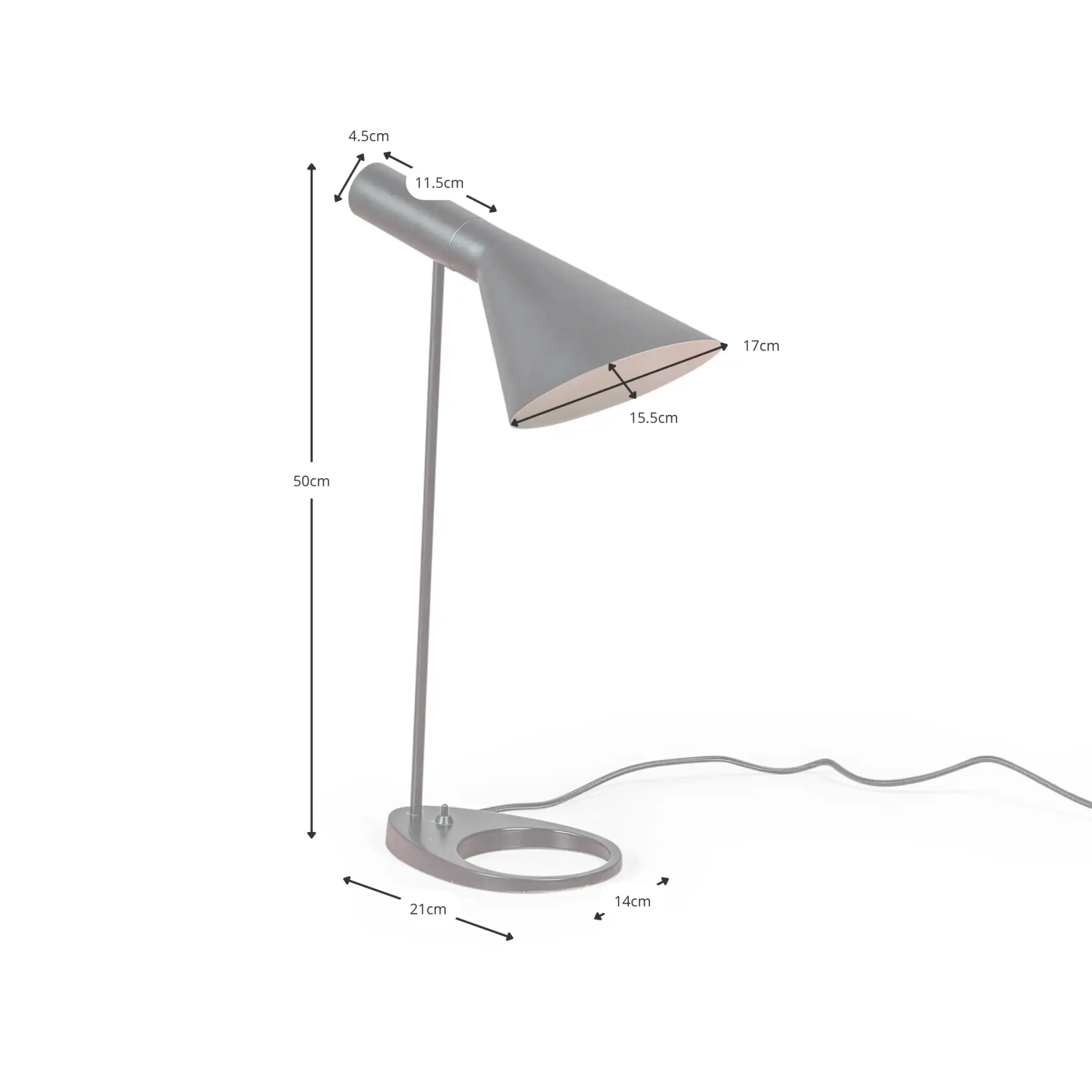Lampada da tavolo Jhon | Design ispirato ad Arne Jacobsen in acciaio