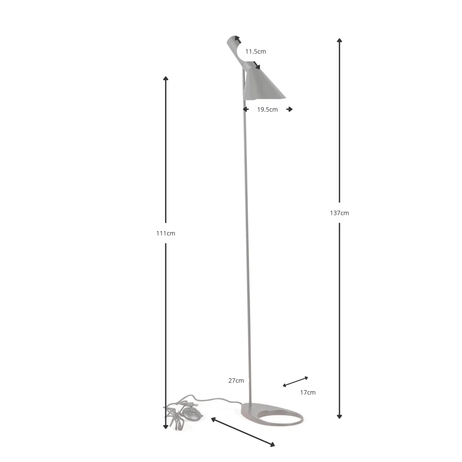 Lampadaire Jhon | Design inspiré d'Arne Jacobsen en acier