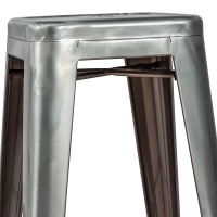 Sgabello Bistro industriale 76 cm | Acciaio brillante impilabile