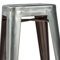 Tabouret industriel Bistro 76 cm | Acier brillant empilable