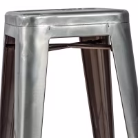 Taburete industrial Bistro 76 cm | Acero brillante apilable