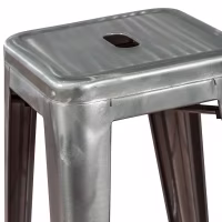 Barstol industriell Bistro 76 cm | Blankstål stapelbar