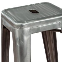 Sgabello Bistro industriale 76 cm | Acciaio brillante impilabile