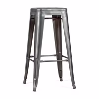Barstol industriell Bistro 76 cm | Blankstål stapelbar