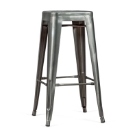 Hocker industriell Bistro 76 cm | Blankstahl stapelbar