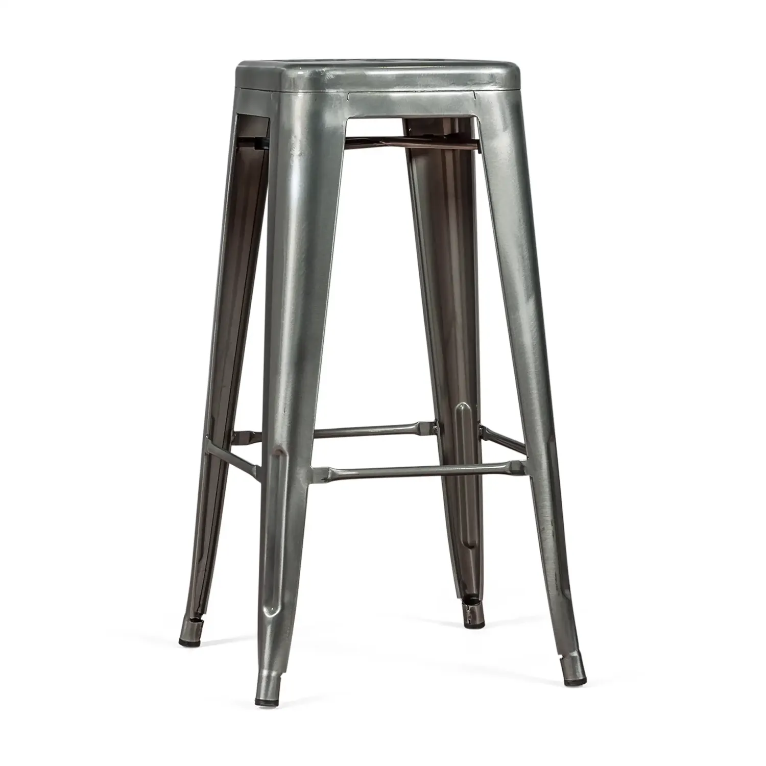 Barstol industriell Bistro 76 cm | Blankstål stapelbar