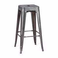 Stolička průmyslový Bistro 76 cm | Světlá ocel stohovatelná