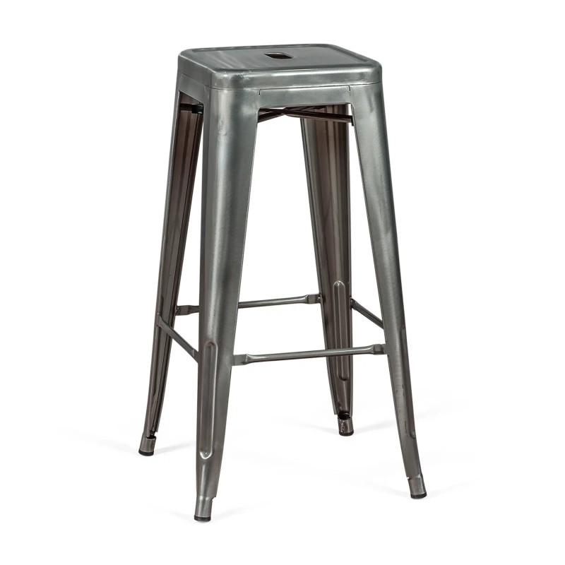 Jakkara teollinen Bistro 76 cm | Kirkas teräs pinottava