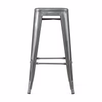 Taburete industrial Bistro 76 cm | Acero brillante apilable
