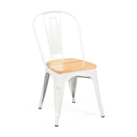 Stackable chair Bistro: Industrial style, matte steel and solid wood
