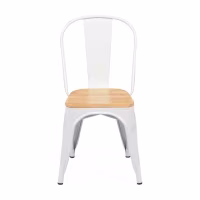 Sedia impilabile Bistro | Acciaio opaco e legno massiccio, stile industriale