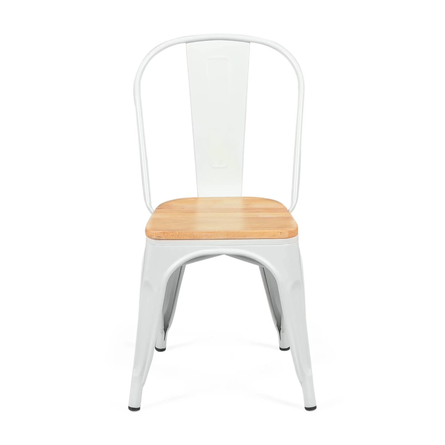 Stackable chair Bistro: Industrial style, matte steel and solid wood