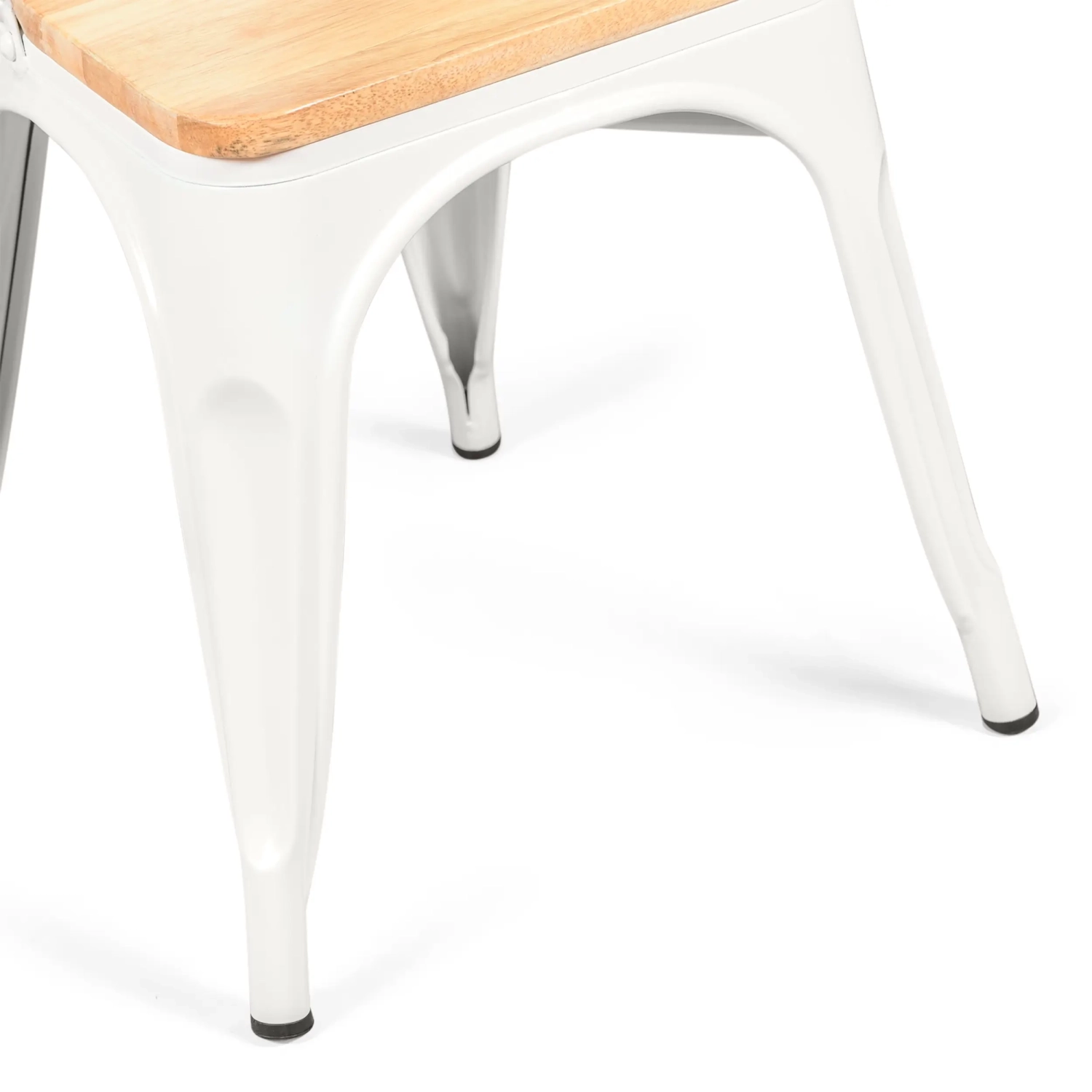 Stackable chair Bistro: Industrial style, matte steel and solid wood