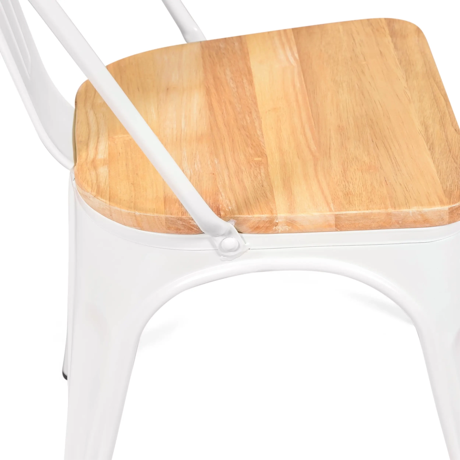 Silla Bistro apilable | Acero matte y madera maciza estilo industrial