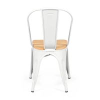 Stackable chair Bistro: Industrial style, matte steel and solid wood