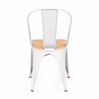 Sedia impilabile Bistro | Acciaio opaco e legno massiccio, stile industriale