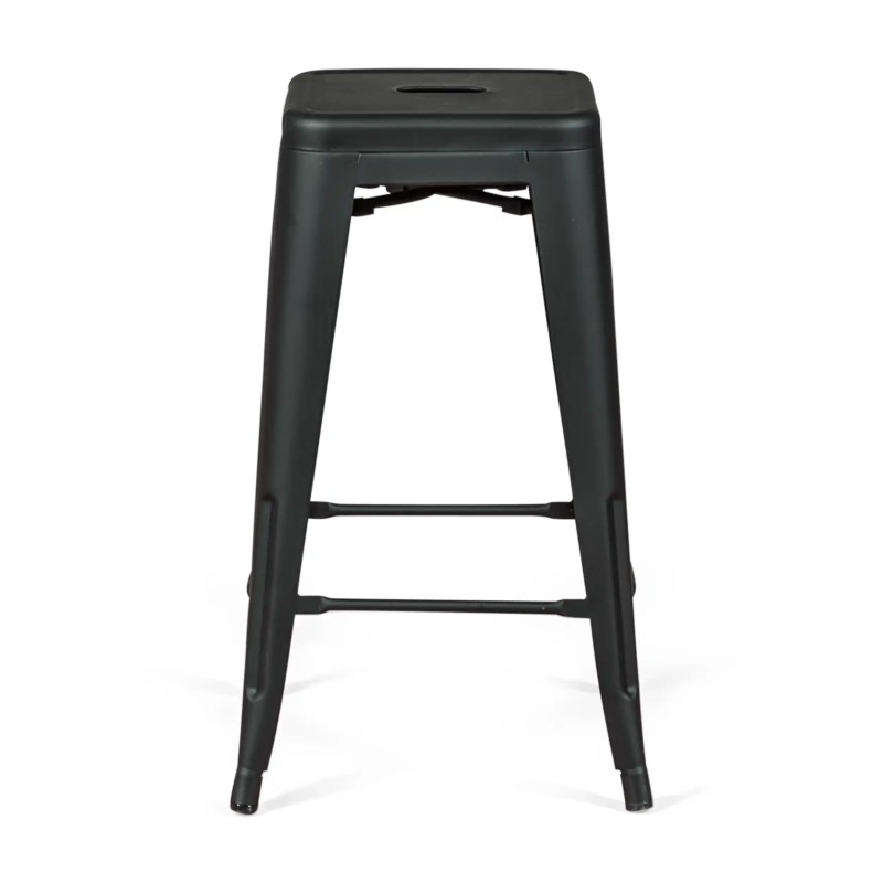 Hocker industriell Bistro 66 cm | Stahl stapelbar glänzend oder matt