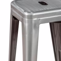 Sgabello Bistro industriale 66 cm | Acciaio impilabile lucido o opaco
