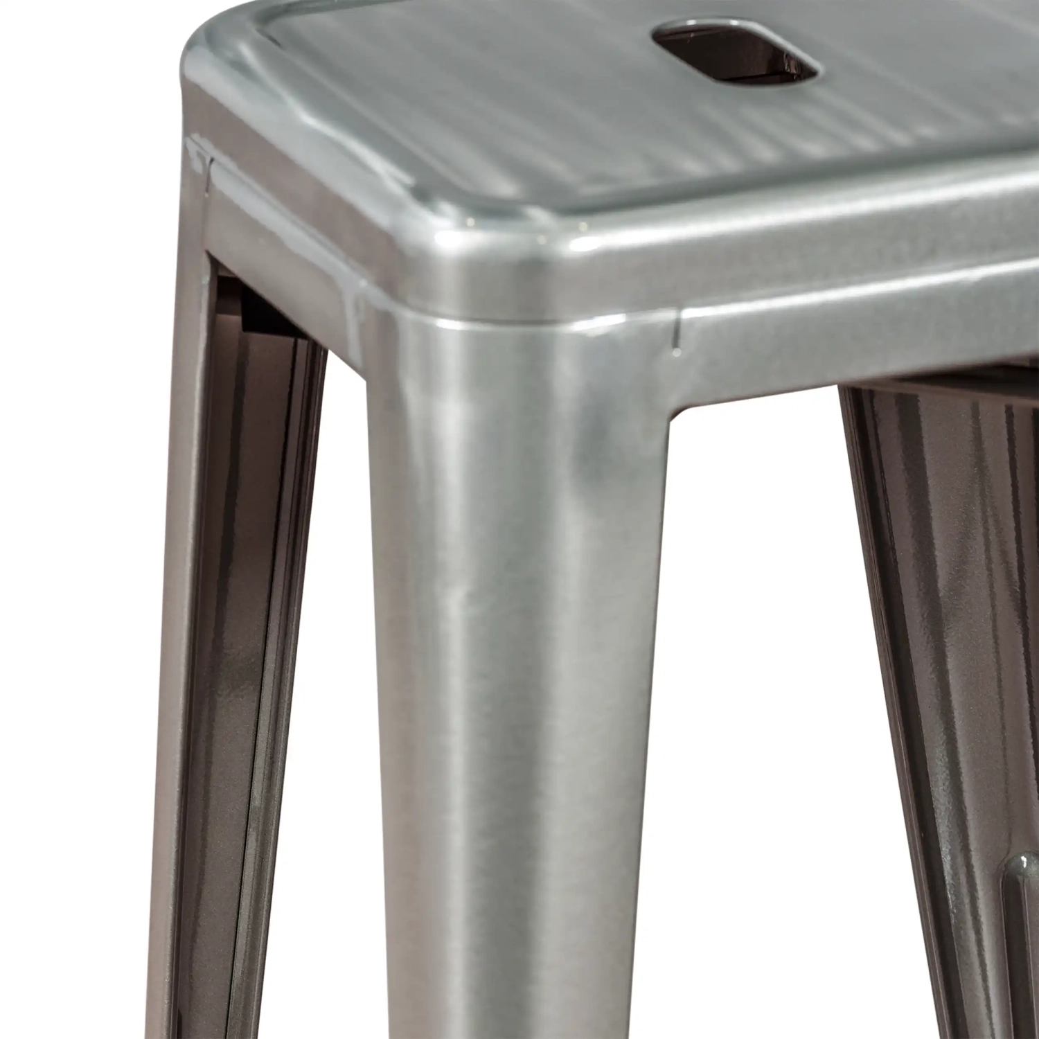 Hocker industriell Bistro 66 cm | Stahl stapelbar glänzend oder matt