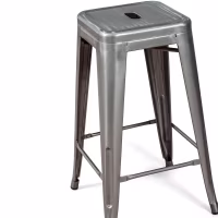 Sgabello Bistro industriale 66 cm | Acciaio impilabile lucido o opaco