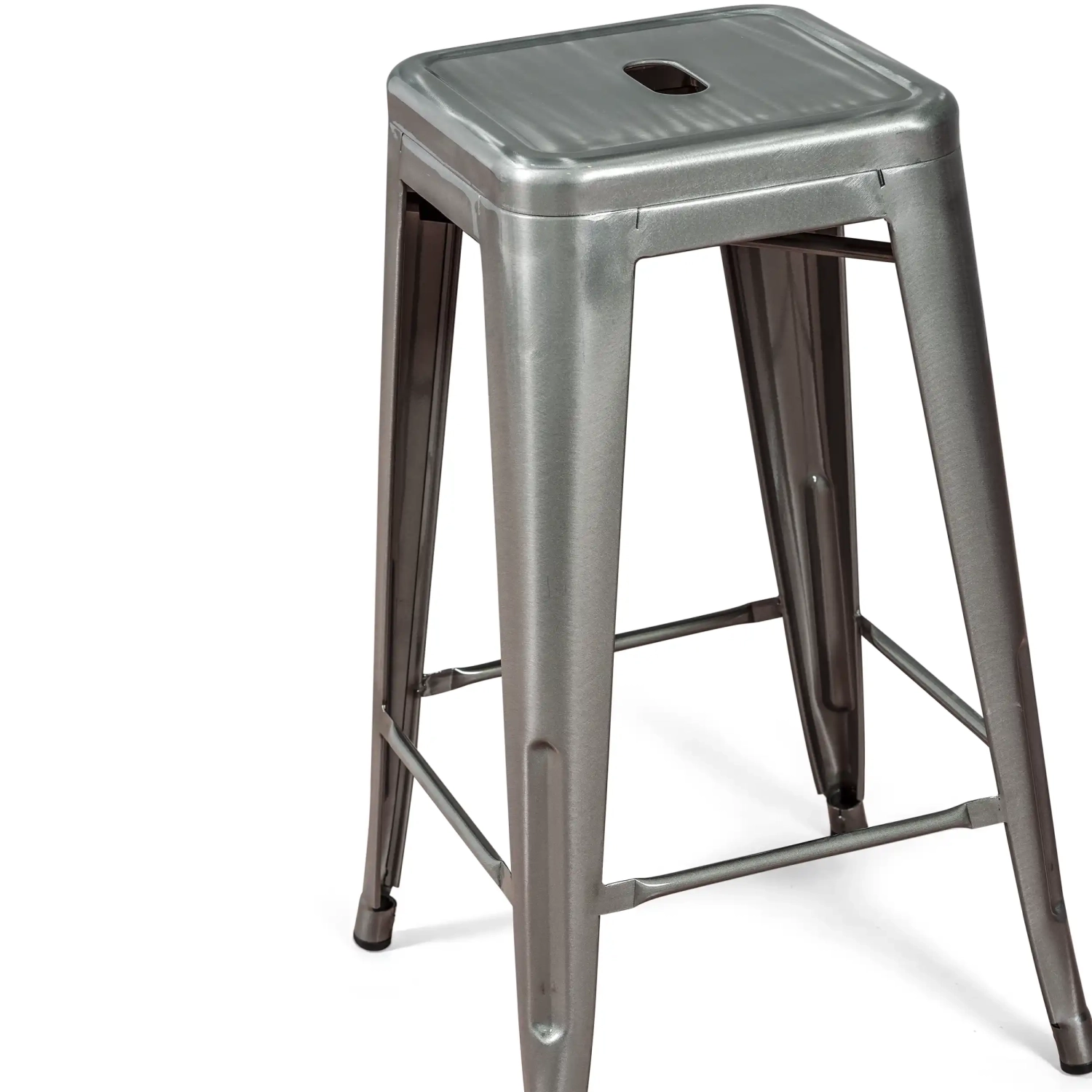 Stool industrial Bistro 66 cm | Steel stackable glossy or mat steel