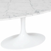 Mesa Oval Tulip 199 cm Mármol Carrara | Diseño Saarinen para Comedores de Lujo