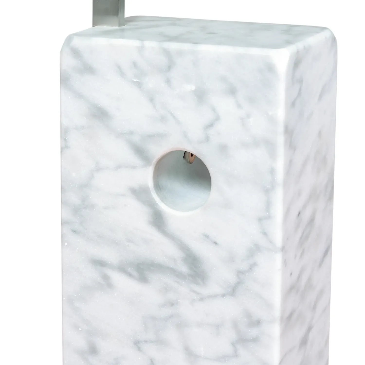 Lustre Manhattan em aço e mármore de Carrara | Iluminação de design moderno