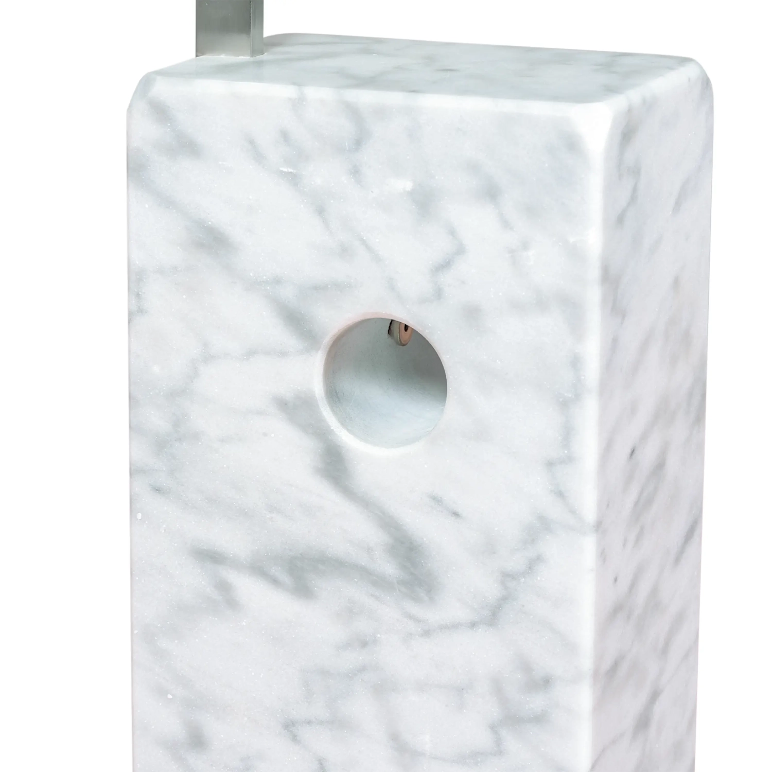 Manhattan kroonluchter in staal en Carrara marmer | Moderne designverlichting