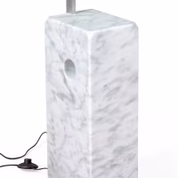 Lustre Manhattan em aço e mármore de Carrara | Iluminação de design moderno