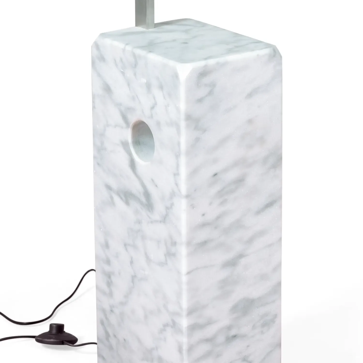 Lustre Manhattan em aço e mármore de Carrara | Iluminação de design moderno