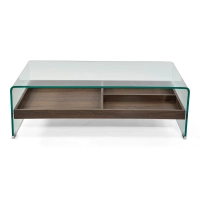 Coffee table Pot : Tempered glass with wooden drawer