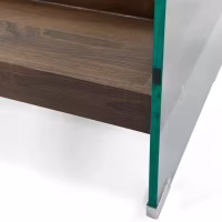 Tavolino Pot : Vetro temperato con cassetto in legno