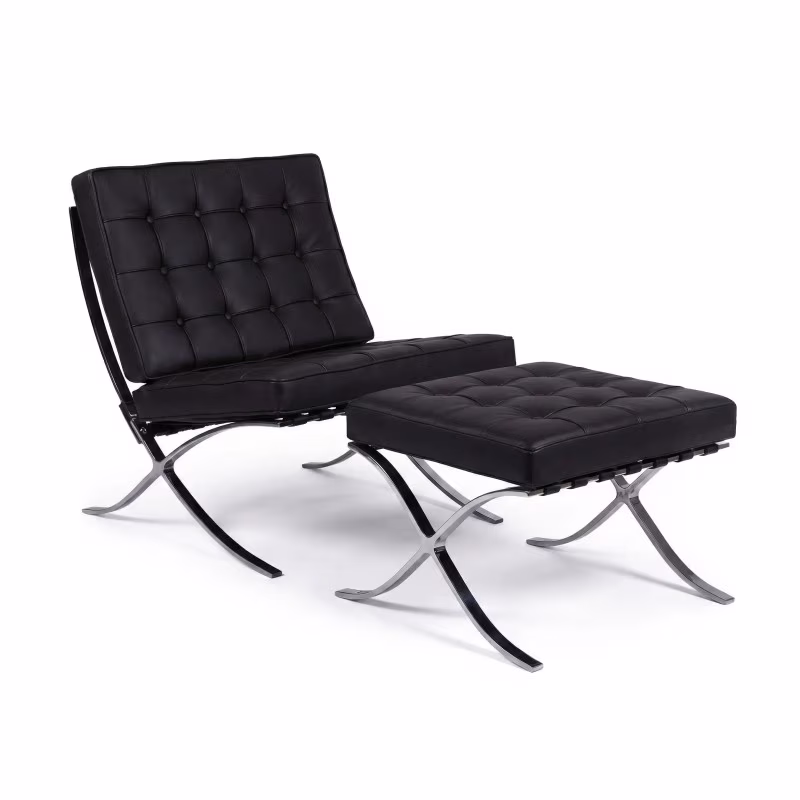 Inspirazione Sedia Berlin con Ottoman in Ecopelle - MobilieDesign