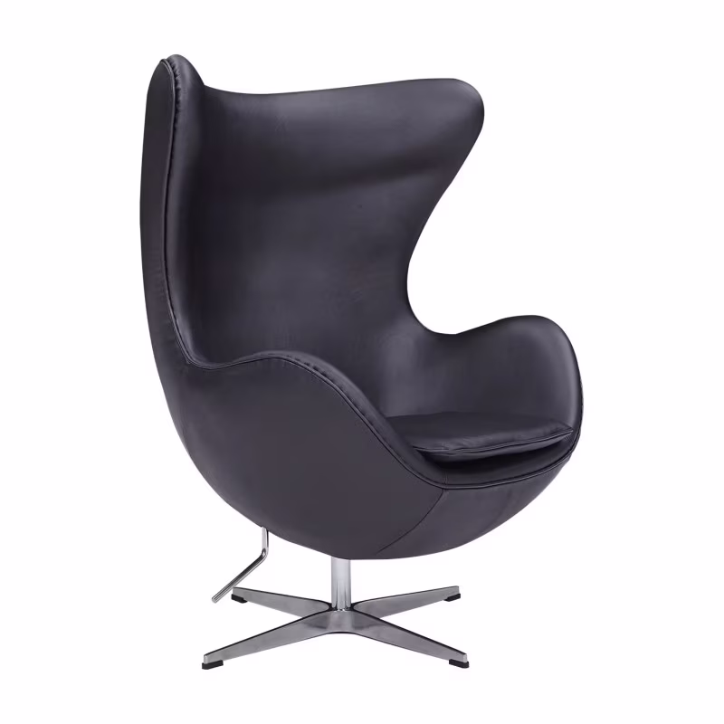 Ispirazione di Egg Chair di Pelle - Poltrona da Disegno Premium - Mobilie Design