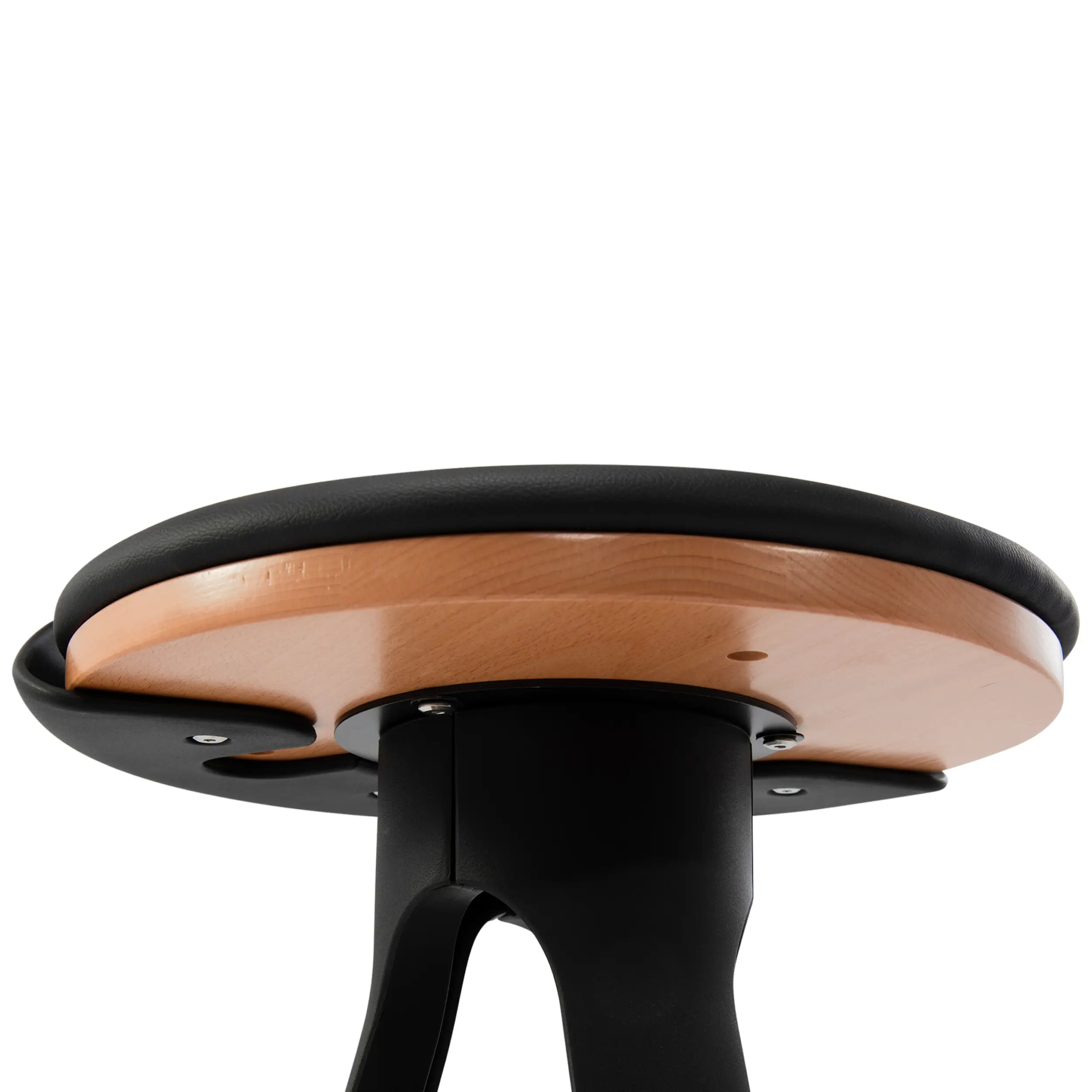 Sgabello Design Deco con sedile in faggio e similpelle