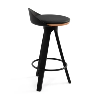 Sgabello Design Deco con sedile in faggio e similpelle