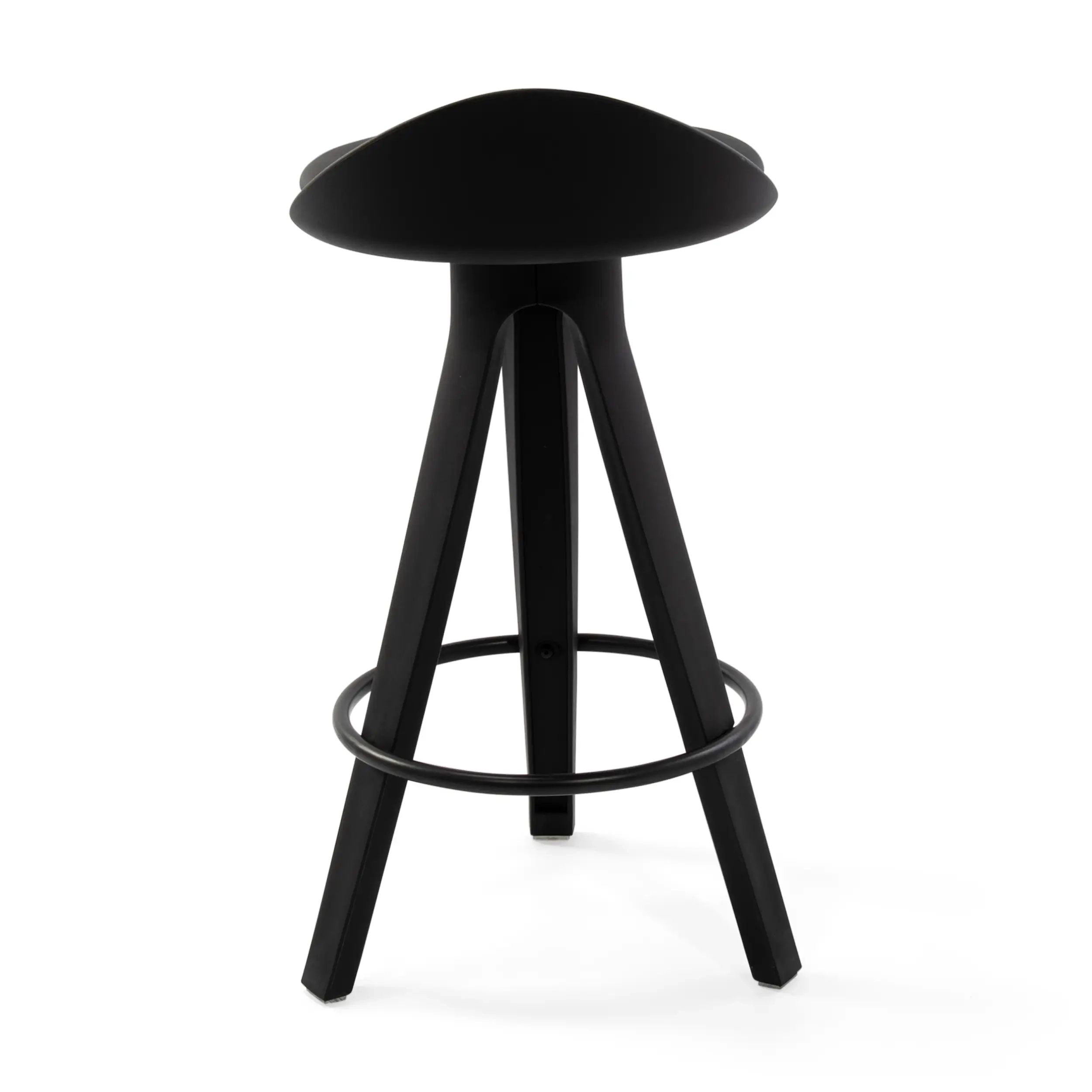Sgabello Design Deco con sedile in faggio e similpelle