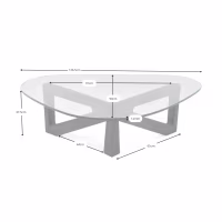 Tavolino di design in vetro temperato - Nodda