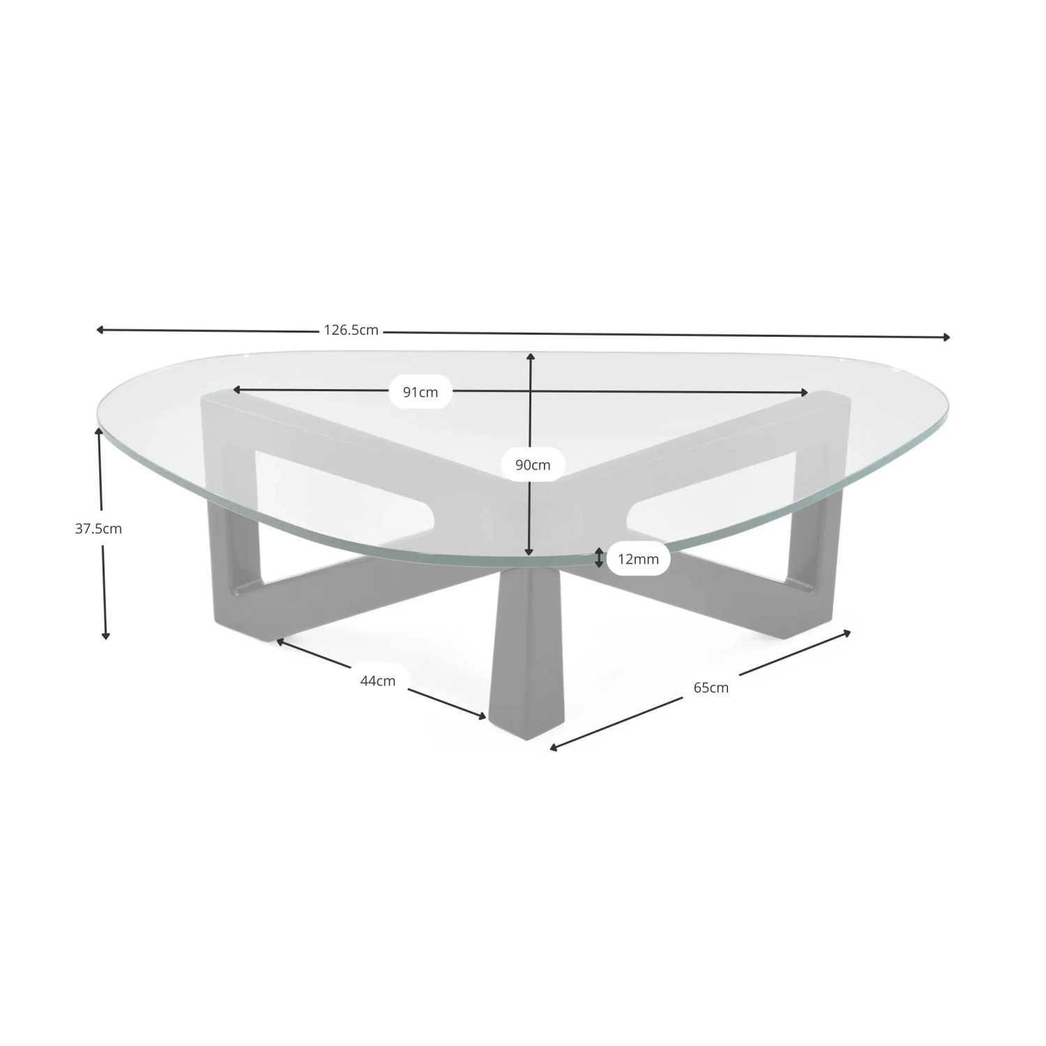 Design-sohvapöytä karkaistua lasia - Nodda