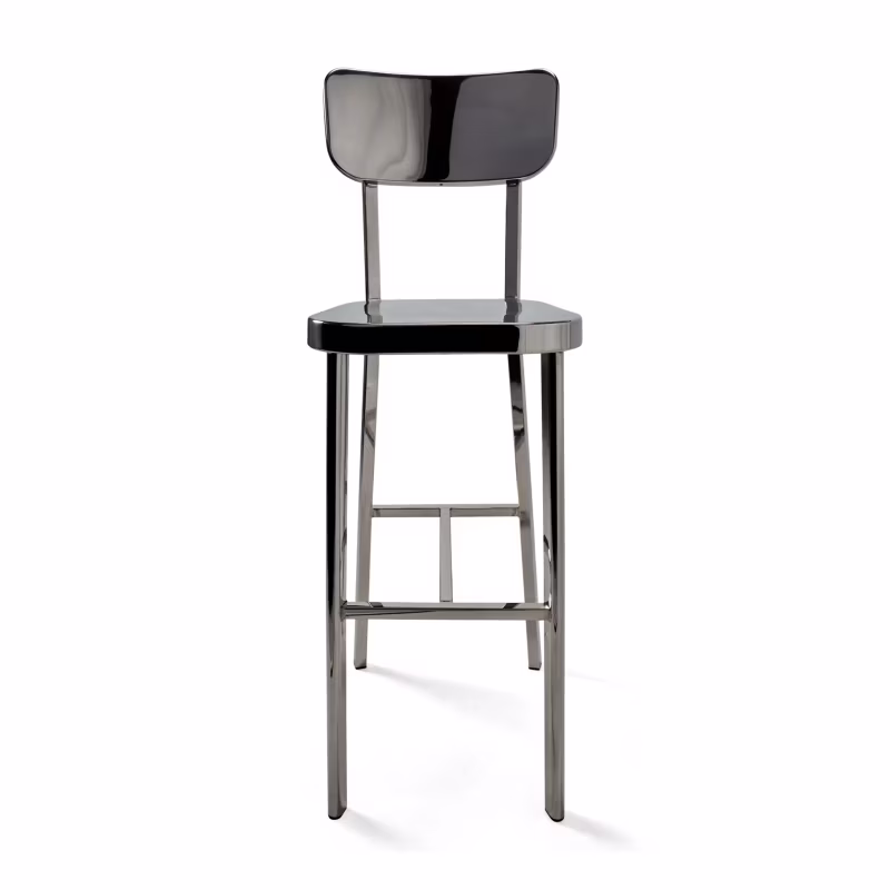 Sgabello acciaio inox cromato alto - Delawere