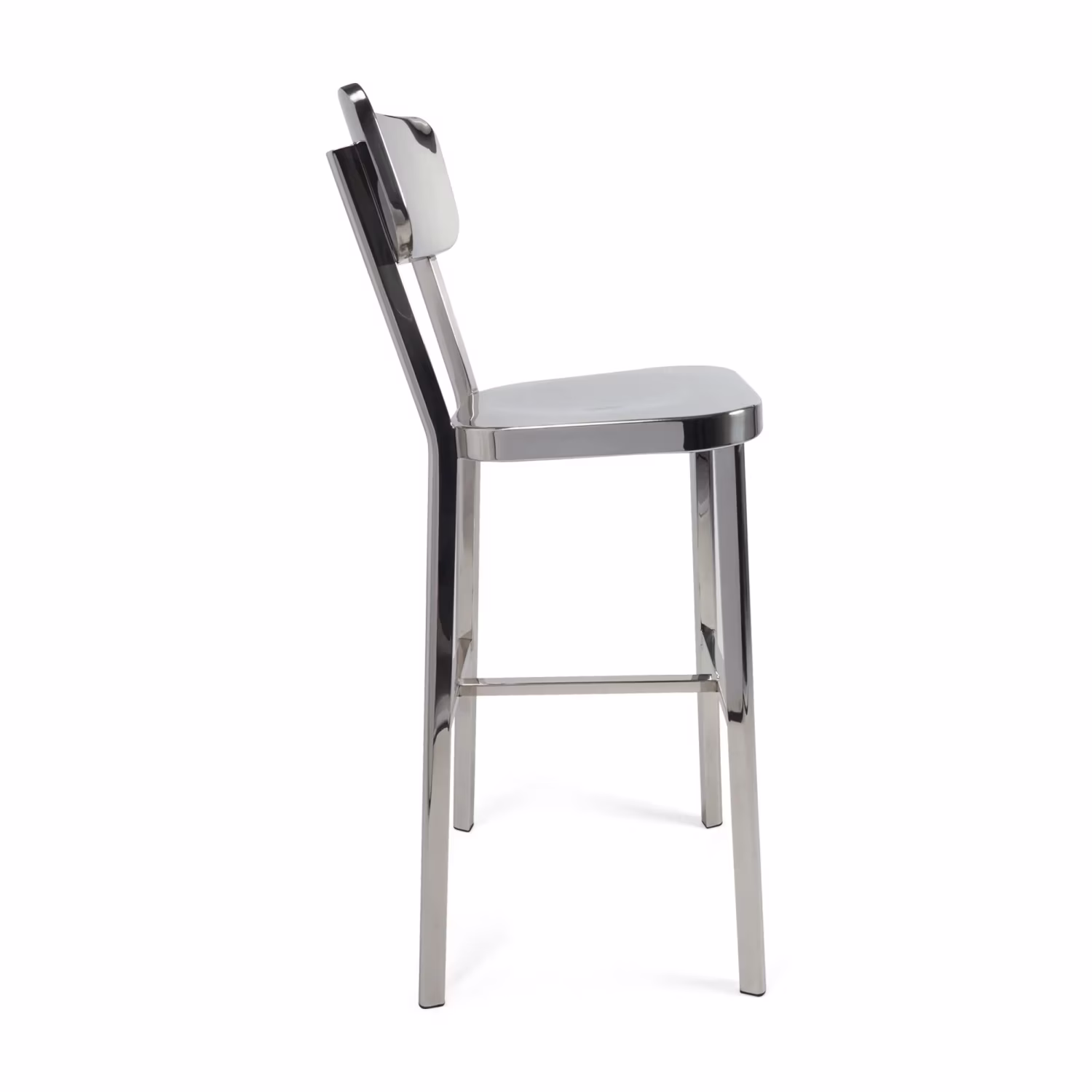 Sgabello acciaio inox cromato alto - Delawere