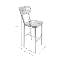 Hocker edelstahl verchromt hoch - Delawere
