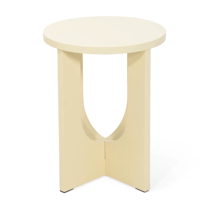 Mesa auxiliar de madera Flop | Diseño redondo lacado 40 cm